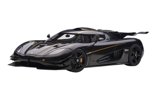 79019 AUTOart 1:18 Koenigsegg One: 1 Carbon Black / Gold Stripe