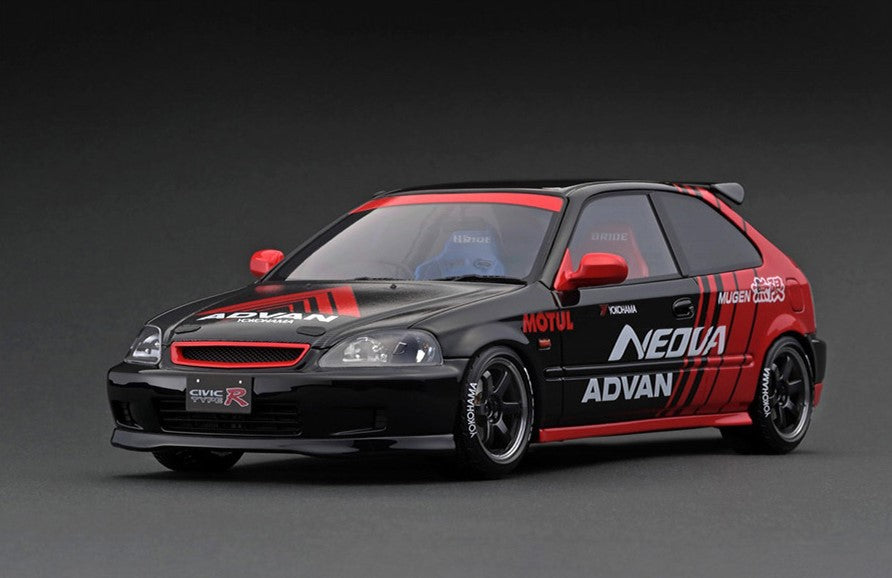 IG2679 ignition model 1:18 Honda Civic (EK9) Type R Black/Red