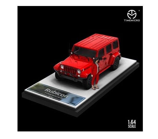 TM Time Micro 1:64 Jeep Wrangler Rubicon Jeep WRANGLER RUBICON Red with Figure