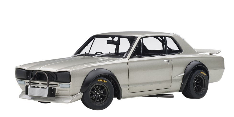 87277 AUTOart 1:18 Nissan Skyline GT-R KPGC10 Racing 1972 Silver model cars