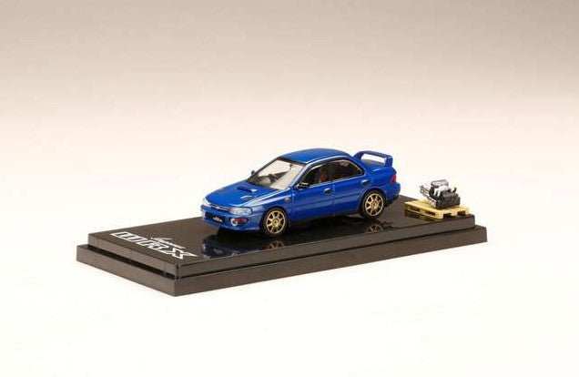 HJ642013BBL Hobby JAPAN 1:64 Subaru Impreza WRX (GC8) 1992 custom version / w/Engine Display Model Sport Blue