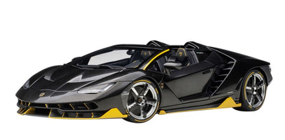 79119 AUTOart 1:18 Lamborghini Centenario Roadster Carbon Black / Yellow Accent