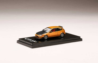 HJ641017FP Hobby JAPAN 1:64 Honda Civic EG6 JDM Style/Mesh Wheel Orange Metallic