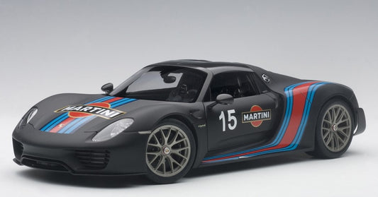 77929 AUTOart 1:18 Porsche 918 Spyder Visor Package Black/MARTINI Stripe