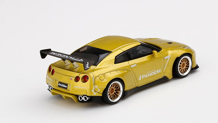 MGT00125-R TSM MINI-GT 1:64 NIssan PANDEM GT-R R35 GT WING Cosmopolitan Yellow RHD