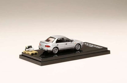 HJ642013AS Hobby JAPAN 1:64 Subaru Impreza WRX GC8 1992 w/Engine Display Model Light Silver Metallic