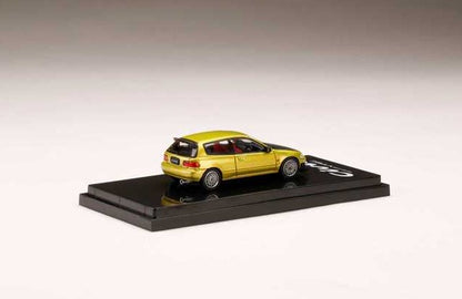 HJ641017FY Hobby JAPAN 1:64 Honda Civic EG6 JDM STYLE Mesh Wheel Yellow Metallic