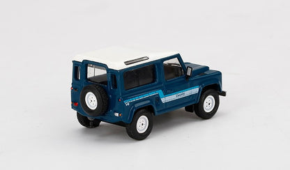 MGT00353-L TSM MINI-GT 1:64 Land Rover Defender 90 County Wagon Stratos Blue LHD