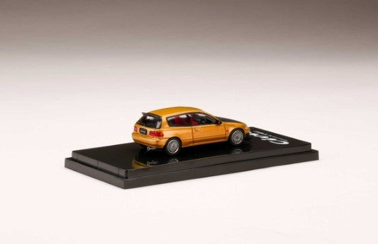 HJ641017FP Hobby JAPAN 1:64 Honda Civic EG6 JDM Style/Mesh Wheel Orange Metallic