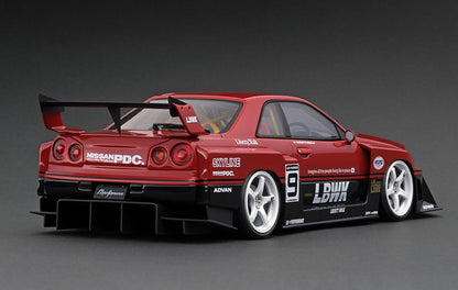 IG2706 ignition model LBWK Limited 1:18 Nissan LB-ER34 Super Silhouette Skyline Red/Black #9 LB Original Package