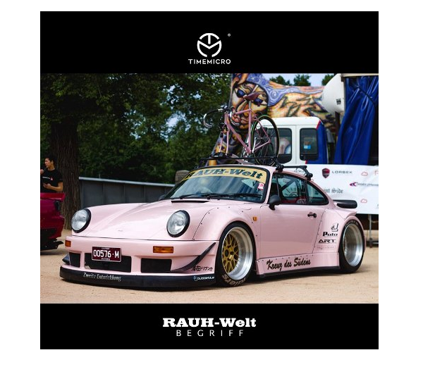 TM Time Micro 1:64 Porsche RWB 993 with Sakura Pink Figure