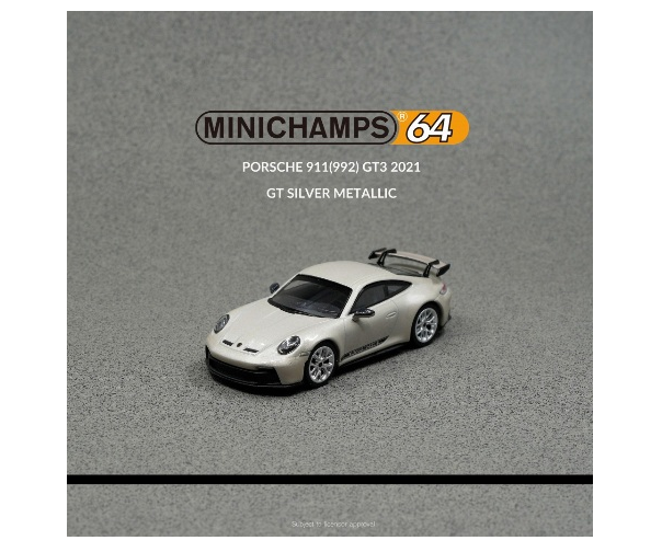 643061005 MINICHAMPS 1:64 Porsche 911 GT3 992 2021 GT Silver MEtallic