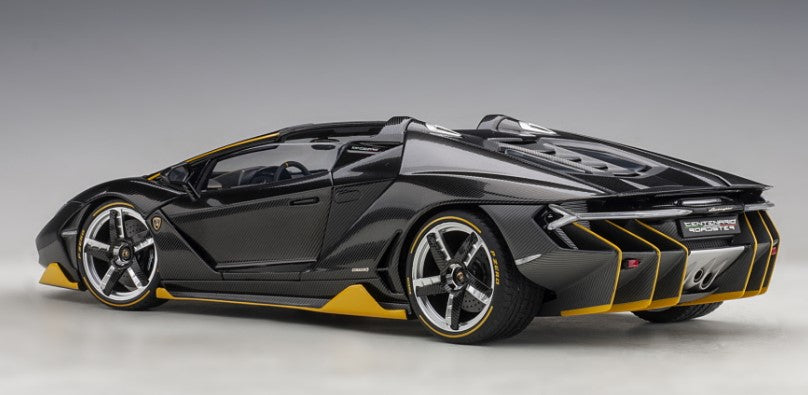 79119 AUTOart 1:18 Lamborghini Centenario Roadster Carbon Black / Yellow Accent