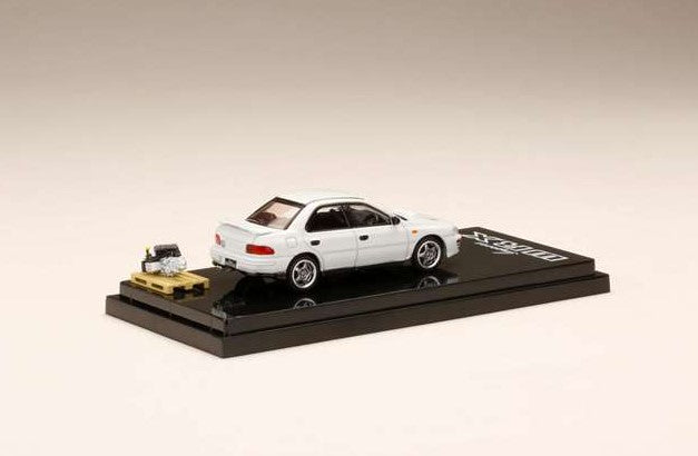 HJ642013AW Hobby JAPAN 1:64 Subaru Impreza WRX GC8 1992 w/Engine Display Model Feather White