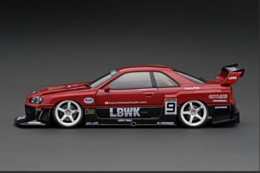 IG2706 Ignition model 1:18 Nissan LB-ER34 Super Silhouette Skyline Red/Black #9