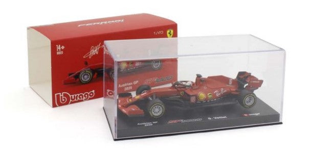 18-36819TUV Bburago 1:43 Ferrari SF1000 2020 Austrian GP #5 S.Vettel with Clear Case model car