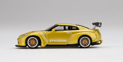 MGT00125-R TSM MINI-GT 1:64 NIssan PANDEM GT-R R35 GT WING Cosmopolitan Yellow RHD