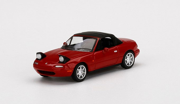 MGT00362-R TSM MINI-GT 1:64 Eunos Roadster Classic Red Headlight Up/Soft Top RHD