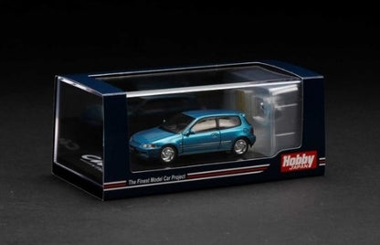 HJ641017GG Hobby JAPAN 1:64 Honda Civic EG6 SiR II Tahitian Green Pearl with Engine Display model