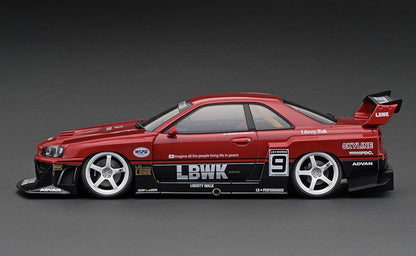 IG2706 ignition model LBWK Limited 1:18 Nissan LB-ER34 Super Silhouette Skyline Red/Black #9 LB Original Package