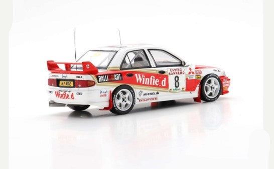 S6513 SPARK 1:43 Mitsubishi Lancer Evo 3 #8 Rally San Remo 1996 Didier Auriol/Denis Giraudet