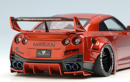 LB015C MakeUp EIDOLON 1:43 Nissan LB WORKS R35 GT-R Type 1.5 LB Shilhouette Wing Candy Orange/Black Stripe