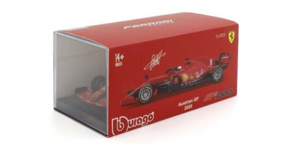 18-36819TUV Bburago 1:43 Ferrari SF1000 2020 Austrian GP #5 S.Vettel with Clear Case model car