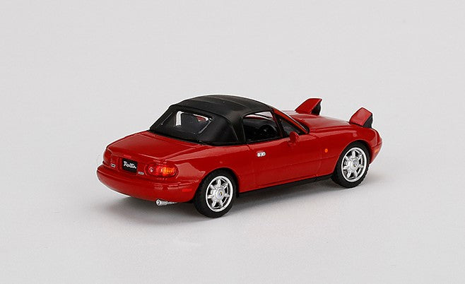 MGT00362-R TSM MINI-GT 1:64 Eunos Roadster Classic Red Headlight Up/Soft Top RHD