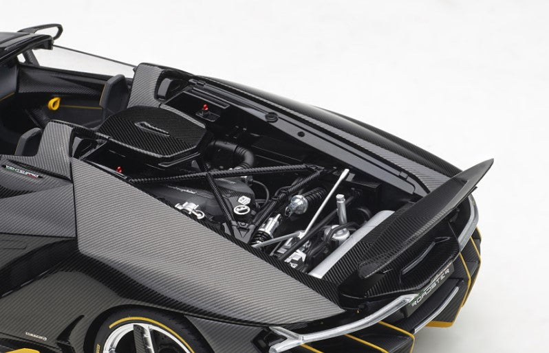 79119 AUTOart 1:18 Lamborghini Centenario Roadster Carbon Black / Yellow Accent