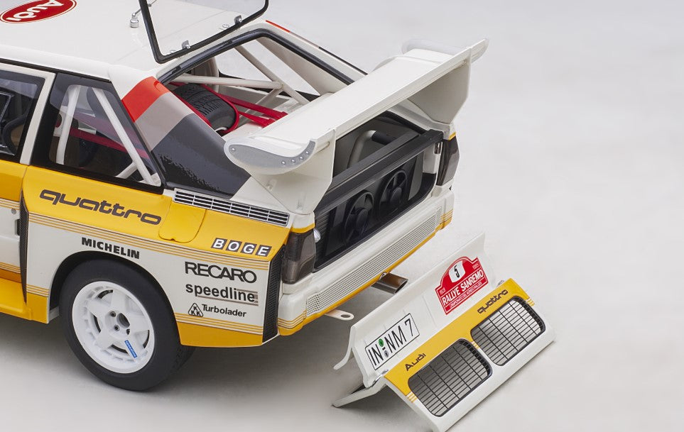 88503 AUTOart 1:18 Audi Sporttro S1 WRC 1985 #5 Roll / Gist Dolfer Sanremo Rally Winner