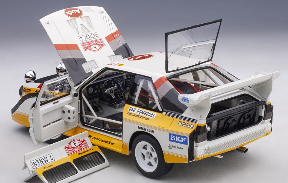 88602 AUTOart 1:18 Audi Sport Quattro S1 WRC 1986 #6 Mikkola / Hertz Monte Carlo