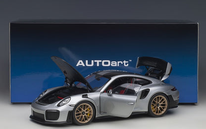 78174 AUTOart 1:18 Porsche 911 991.2 GT2 RS Weissach Package Silver Carbon Black