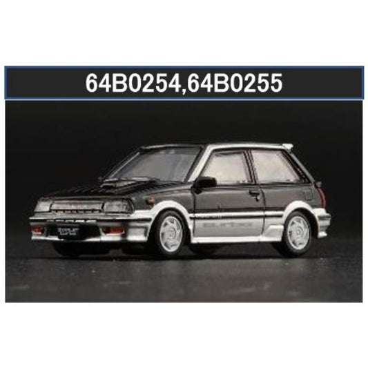 64B0254 BM CREATIONS 1:64 Toyota Starlet Turbo S 1988 EP71 Black/Silver RHD