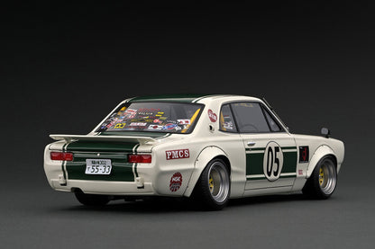 IG2647 ignition model 1:18 Nissan Hakosuka LB-WORKS Charasuka 2door White / Green With Mr.Hyuma Kato WEB limited