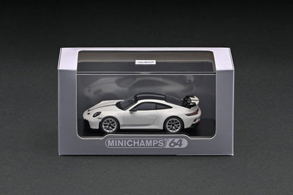 643061009 MINICHAMPS64 1:64 Porsche 911 GT3 (992) 2021 Carrera White Metallic