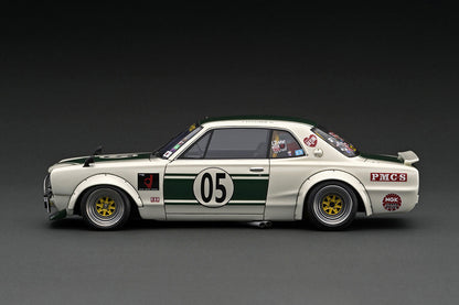 IG2647 ignition model 1:18 Nissan Hakosuka LB-WORKS Charasuka 2door White / Green With Mr.Hyuma Kato WEB limited