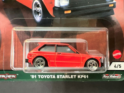 GRJ95 1:64 Hot Wheels 2021 CAR CULTURE 1981 Toyota STARLET KP61 4/5 *